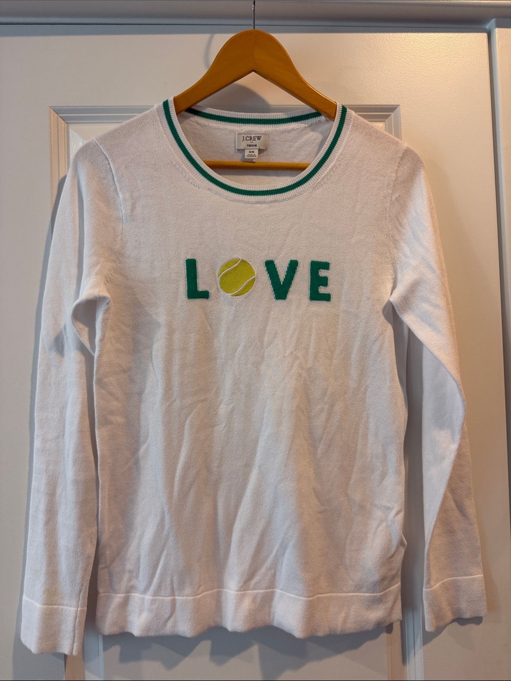 NWOT J.CREW ‘L🎾VE’ Teddie Sweater